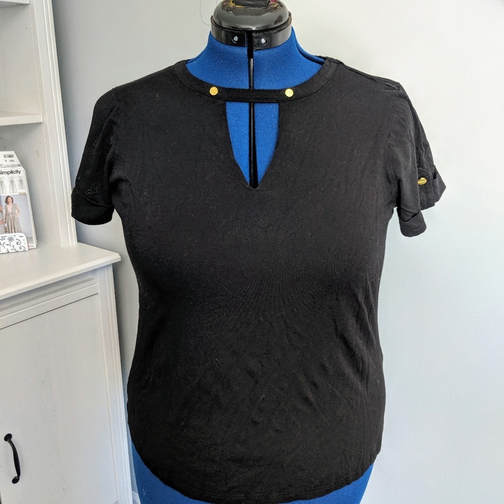 Michael Kors Black T-shirt with Gold Accents